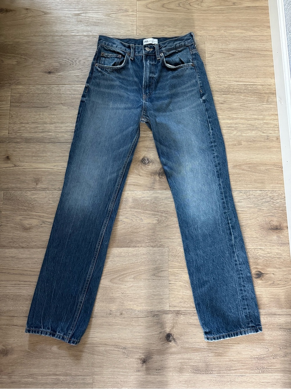 Zara Women’s Dark Blue Straight Jeans